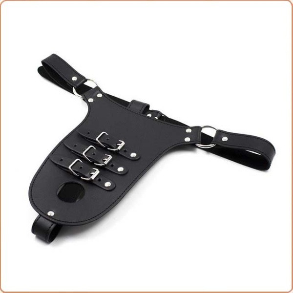 STRAP-ON-SLIP AUS LEDERIMITAT, GRÖSSENVERSTELLBAR
