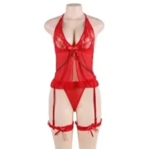 BABYDOLL SPITZE ROT-QUEENSIZE