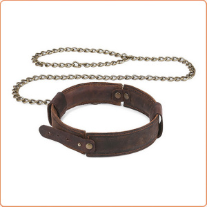LEDERHALSBAND MIT LEINE