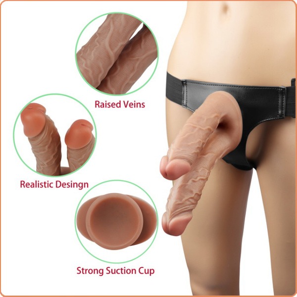 UMSCHNALLDILDO „STRAP-ON KIT FOR PLAYGIRLS“, HARNESS MIT DOPPELDILDO – Bild 2