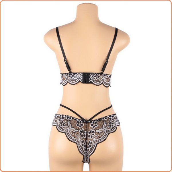 DESSOUS-SET GRAU AUS SPITZE – Bild 3