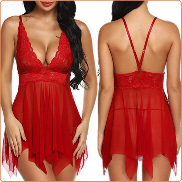 VERSPIELTES BABYDOLL ROT – Bild 3