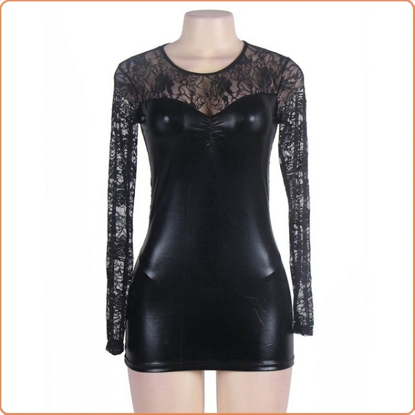 KLEID IM POWERWETLOOK MIT SPITZ – Bild 4