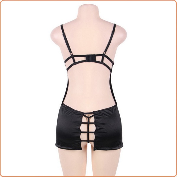 NEGLIGE SET SCHWARZ/LILA – Bild 3