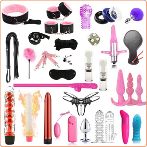 FETISCH SET ROSA/SCHWARZ 34 TEILE