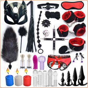 FETISCH SET ROT/SCHWARZ 31 TEILE