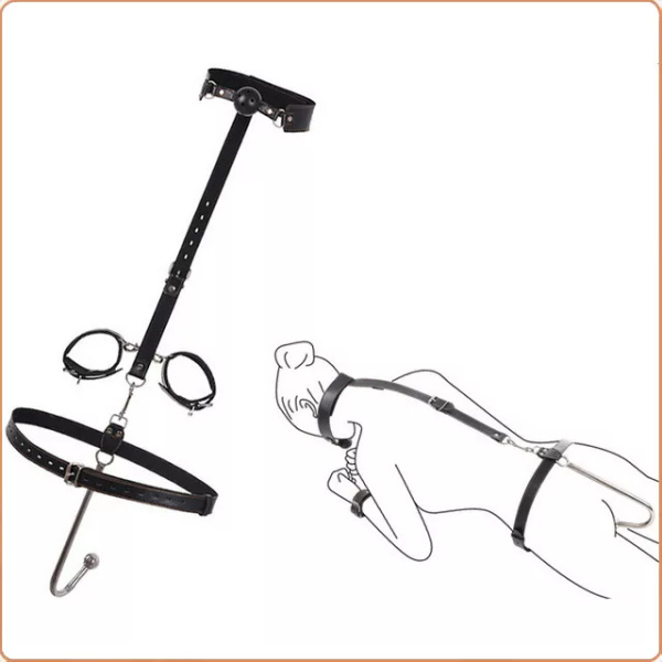 FESSEL-SET MIT HALS- UND KNEBEL