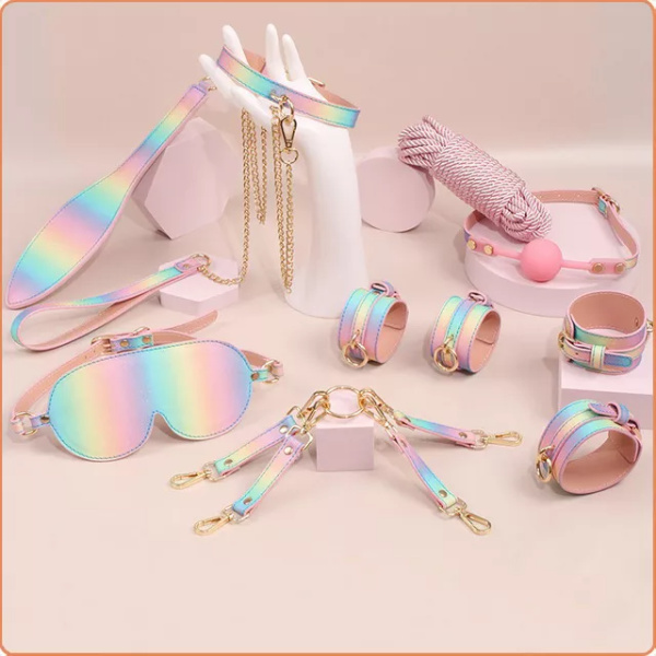 BONDAGE SETS 8 TEILE REGENBOGENFARBEN