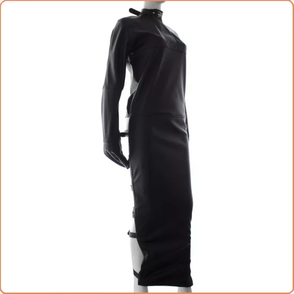 ZWANGSJACKE MIT RIEMEN IN LEDER-OPTIK SCHWARZ – Bild 4