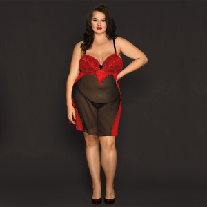 ROMANTISCHES SPITZEN-BABYDOLL-QUEENSIZE