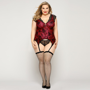 OUVERT-BODYSTOCKING MIT FLORALEM MUSTER