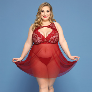 ROMANTISCHES SPITZEN-BABYDOLL-QUEENSIZE