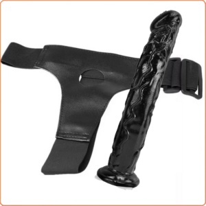STRAP-ON HARNESS MIT MONSTER DILDO AUS SILIKON 35CM