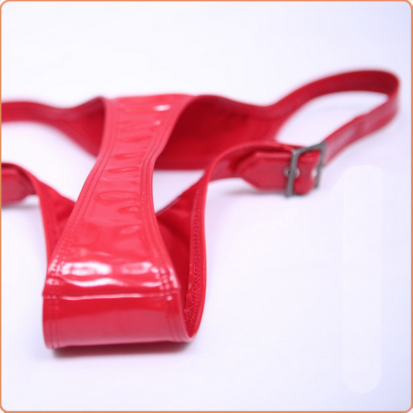 LATEX PANTIE IM WET LOOK ROT – Bild 2