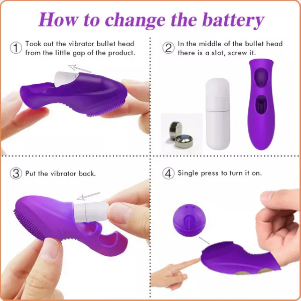 BULLET VIBRATOR MIT FINGERHÜLLE LILA – Bild 2