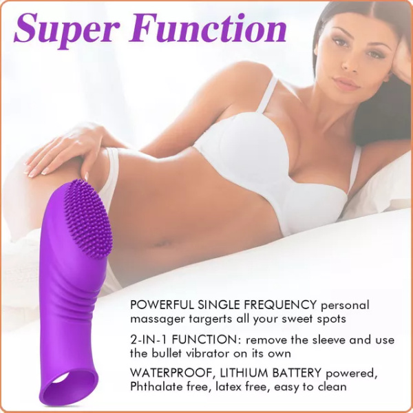 BULLET VIBRATOR MIT FINGERHÜLLE LILA – Bild 3