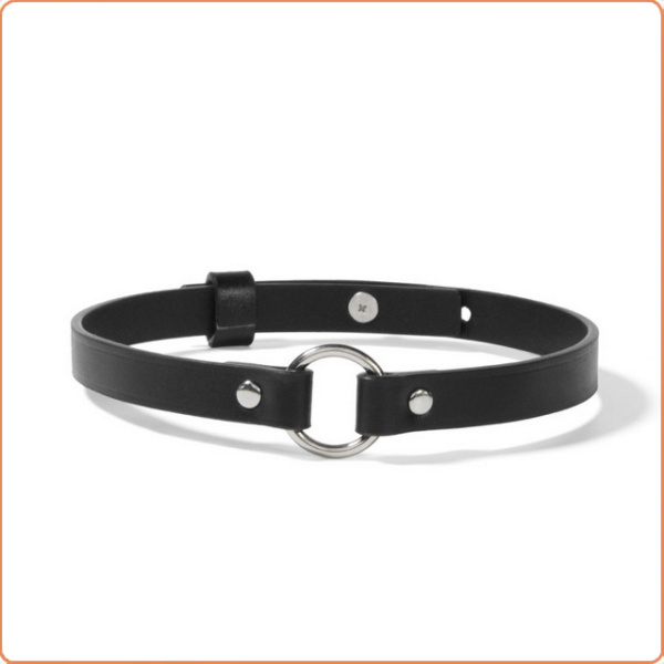 LEDER SCHMALES HALSBAND MIT O-RING