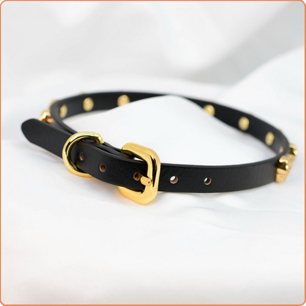 LEDER HALSBAND MIT TOTENKOPF-NIETE – Bild 3